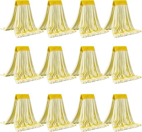 Matthew Cleaning Microfiber Tube Mop(Meduim,Orange,3Pack) Heavy Duty Mop Head Replacement,Excellent Absorbency,Premium launderability,Reusable,Loop end for Home,Commercial and Industrial Use in Saudi Arabia