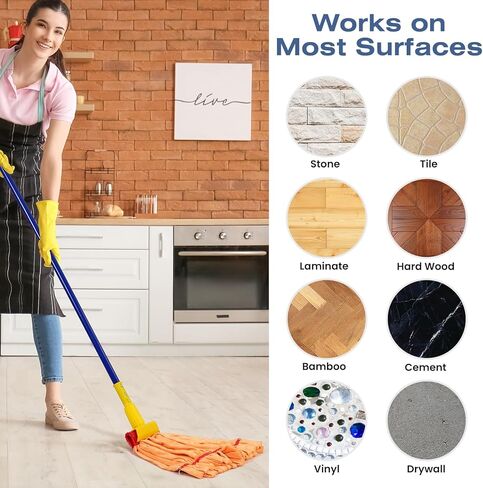 Matthew Cleaning Microfiber Tube Mop(Meduim,Orange,3Pack) Heavy Duty Mop Head Replacement,Excellent Absorbency,Premium launderability,Reusable,Loop end for Home,Commercial and Industrial Use in Saudi Arabia