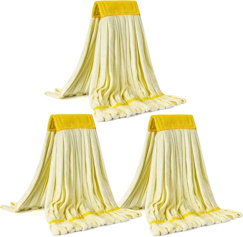 Matthew Cleaning Microfiber Tube Mop(Meduim,Orange,3Pack) Heavy Duty Mop Head Replacement,Excellent Absorbency,Premium launderability,Reusable,Loop end for Home,Commercial and Industrial Use in Saudi Arabia