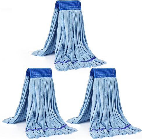Matthew Cleaning Microfiber Tube Mop(Meduim,Orange,3Pack) Heavy Duty Mop Head Replacement,Excellent Absorbency,Premium launderability,Reusable,Loop end for Home,Commercial and Industrial Use in Saudi Arabia