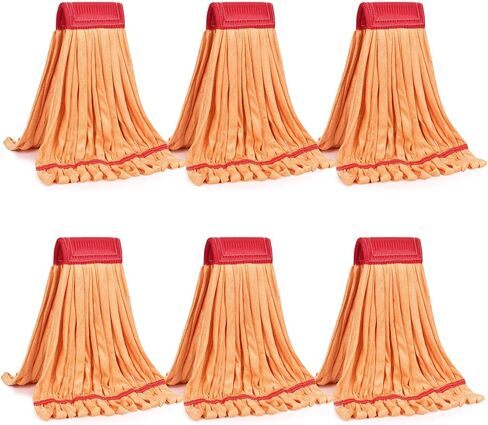 Matthew Cleaning Microfiber Tube Mop(Meduim,Orange,3Pack) Heavy Duty Mop Head Replacement,Excellent Absorbency,Premium launderability,Reusable,Loop end for Home,Commercial and Industrial Use in Saudi Arabia