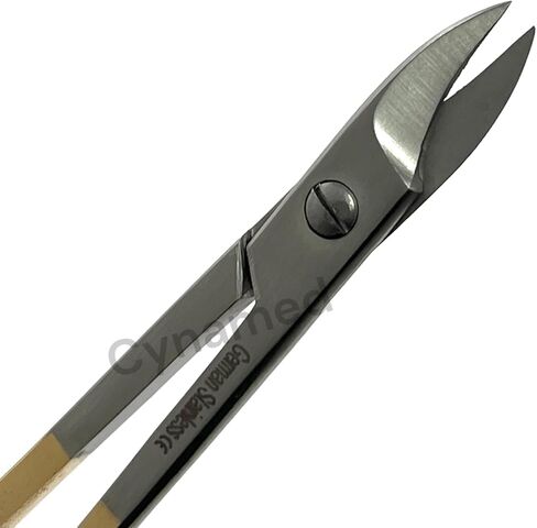 Crown and Collar Wire Cutting Dental Scissors 4.25" Length, Curved Smooth Blades, Gold Rings Handle - Premium German Stainless Steel Dental Instruments (Pack of 2) in Saudi Arabia