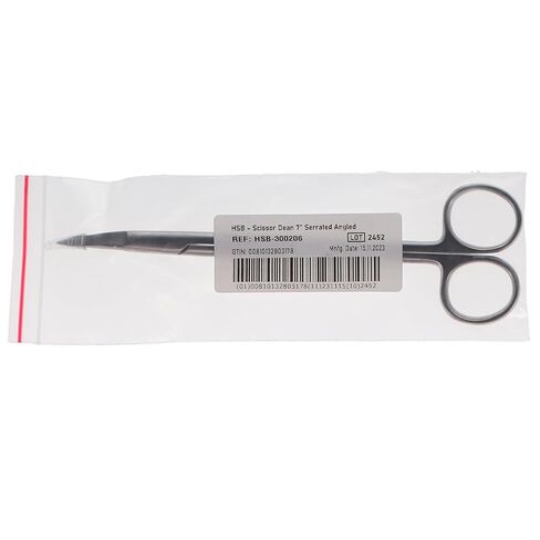 300206 HSB Dean Dental Scissors 7" Serrated Angled in Saudi Arabia