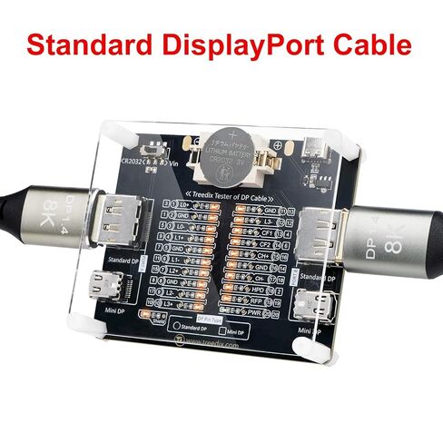 DisplayPort Cable Tester for Standard DisplayPort Cable and Mini DisplayPort Cable, 20 LED Light Status Indictor to Check Disorder Short Open for DP1.0, 1.1, 1.2,1.2a，1.3, 1.4, 2.0, 2.1 in Kuwait