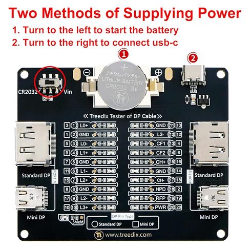 DisplayPort Cable Tester for Standard DisplayPort Cable and Mini DisplayPort Cable, 20 LED Light Status Indictor to Check Disorder Short Open for DP1.0, 1.1, 1.2,1.2a，1.3, 1.4, 2.0, 2.1 in Kuwait