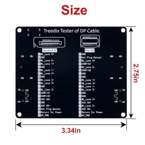 DisplayPort Cable Tester for Standard DisplayPort Cable and Mini DisplayPort Cable, 20 LED Light Status Indictor to Check Disorder Short Open for DP1.0, 1.1, 1.2,1.2a，1.3, 1.4, 2.0, 2.1 in Kuwait