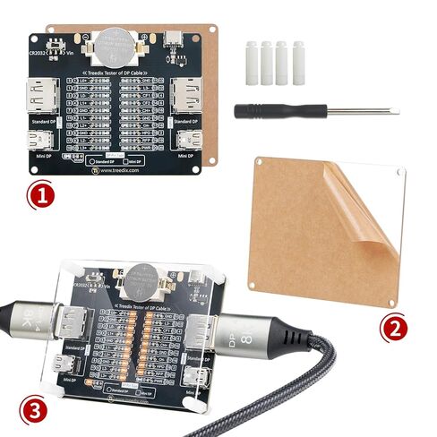 DisplayPort Cable Tester for Standard DisplayPort Cable and Mini DisplayPort Cable, 20 LED Light Status Indictor to Check Disorder Short Open for DP1.0, 1.1, 1.2,1.2a，1.3, 1.4, 2.0, 2.1 in Kuwait