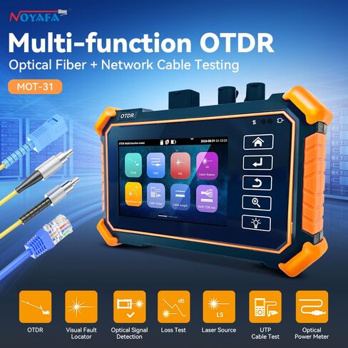 New Upgraded OTDR Optical Fiber Tester, Fiber Network Tester Support Event Map Optical Power Meter OLS(Loss Test) VFL LS(Light Source) Length Ping POE Test, IP Scan RJ45 Network Tools in Kuwait