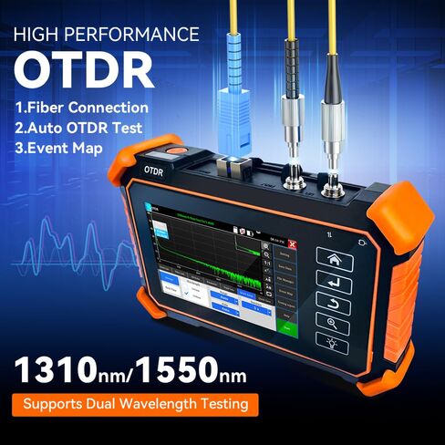 New Upgraded OTDR Optical Fiber Tester, Fiber Network Tester Support Event Map Optical Power Meter OLS(Loss Test) VFL LS(Light Source) Length Ping POE Test, IP Scan RJ45 Network Tools in Kuwait