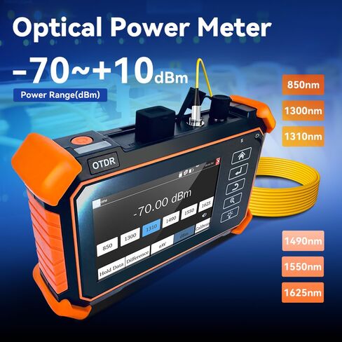 New Upgraded OTDR Optical Fiber Tester, Fiber Network Tester Support Event Map Optical Power Meter OLS(Loss Test) VFL LS(Light Source) Length Ping POE Test, IP Scan RJ45 Network Tools in Kuwait
