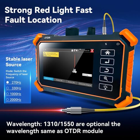 New Upgraded OTDR Optical Fiber Tester, Fiber Network Tester Support Event Map Optical Power Meter OLS(Loss Test) VFL LS(Light Source) Length Ping POE Test, IP Scan RJ45 Network Tools in Kuwait