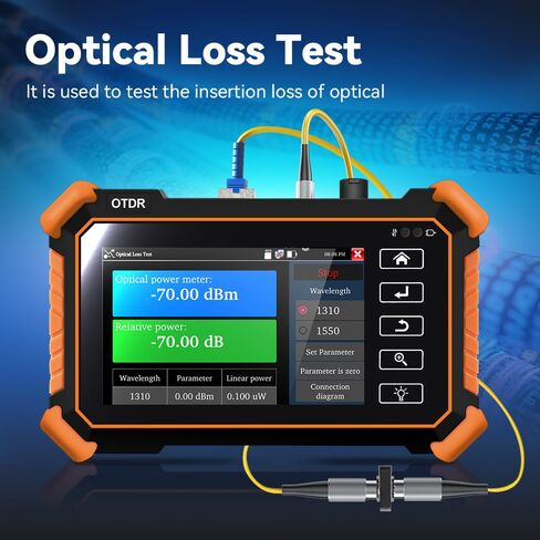 New Upgraded OTDR Optical Fiber Tester, Fiber Network Tester Support Event Map Optical Power Meter OLS(Loss Test) VFL LS(Light Source) Length Ping POE Test, IP Scan RJ45 Network Tools in Kuwait