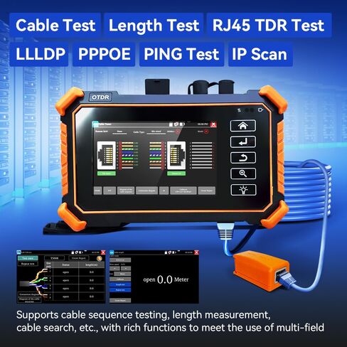 New Upgraded OTDR Optical Fiber Tester, Fiber Network Tester Support Event Map Optical Power Meter OLS(Loss Test) VFL LS(Light Source) Length Ping POE Test, IP Scan RJ45 Network Tools in Kuwait