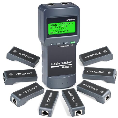 Network Cable Tester - VXSCAN Cable Wire Fault Finder for RJ45 Cat5, Cat6, 5e, 6e Measure Length, Locate The Breakage Point, Check Wiring Error with 8 Far-end Passive Test Jacks in Kuwait