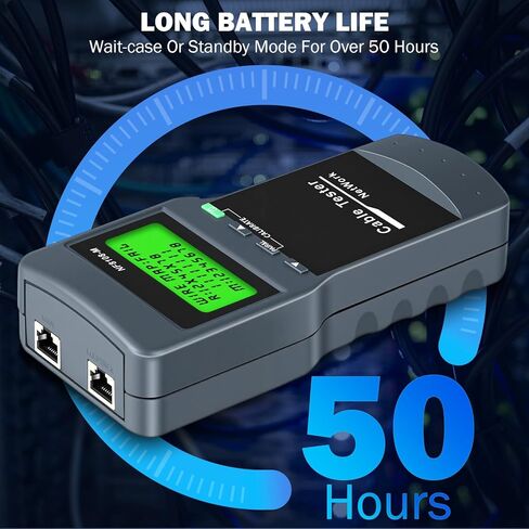 Network Cable Tester - VXSCAN Cable Wire Fault Finder for RJ45 Cat5, Cat6, 5e, 6e Measure Length, Locate The Breakage Point, Check Wiring Error with 8 Far-end Passive Test Jacks in Kuwait