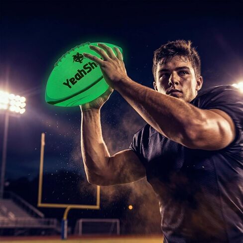 Glow in The Dark American Football-Size 9 with Premium Fluorescent Glow, 100% Brighter at Night, Luminous Cool Perfect Outdoor Gift for Teens, Adults & Rugby Enthusiasts in Saudi Arabia