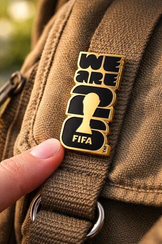 Official FIFA World Cup 2026 “We Are 26" Enamel Pin – 1.5" Black & Gold Lapel Badge – Premium Zinc Alloy Collector’s Souvenir – 2D Lacquer Emblem for Hats, Jackets, Backpacks & Lanyards in Kuwait