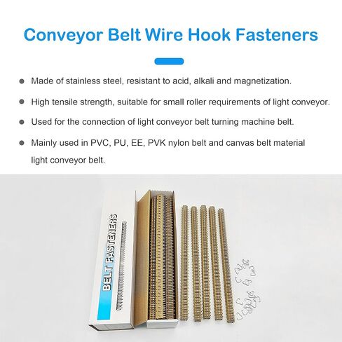 مشابك ربط الحزام الناقل مقاس 12 بوصة من أسلاك الفولاذ المقاوم للصدأ، مشبك ربط مشترك لحزام PVC PU، سمك من 0.12 بوصة إلى 0.217 بوصة (عبوة من 12 قطعة) in Kuwait