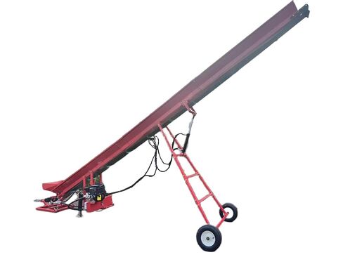 ناقل الحطب الغازي 7HP، مصعد خشبي هيدروليكي قابل للتعديل بارتفاع 18 قدمًا مع حزام PVC مضاد للانزلاق مقاس 9.25 بوصة، بداية سحب يدوية، وصلة جر مقطورة وإطارات - ناقل سجل محمول للمزرعة والمنزل والاستخدام التجاري in Saudi Arabia