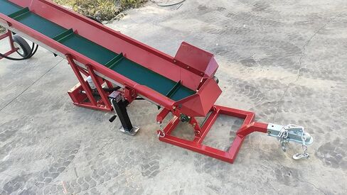 ناقل الحطب الغازي 7HP، مصعد خشبي هيدروليكي قابل للتعديل بارتفاع 18 قدمًا مع حزام PVC مضاد للانزلاق مقاس 9.25 بوصة، بداية سحب يدوية، وصلة جر مقطورة وإطارات - ناقل سجل محمول للمزرعة والمنزل والاستخدام التجاري in Saudi Arabia