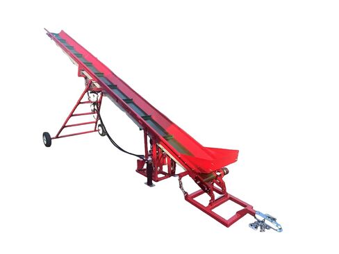 ناقل الحطب الغازي 7HP، مصعد خشبي هيدروليكي قابل للتعديل بارتفاع 18 قدمًا مع حزام PVC مضاد للانزلاق مقاس 9.25 بوصة، بداية سحب يدوية، وصلة جر مقطورة وإطارات - ناقل سجل محمول للمزرعة والمنزل والاستخدام التجاري in Saudi Arabia