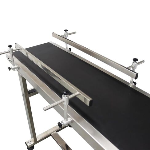177inch(4.5m) Belt Conveyor - 15.7inch Width, 110V 370W Motor, 4-18m/min Adjustable Speed, Black PVC Belt, Stainless Steel Frame for Production Lines in Kuwait