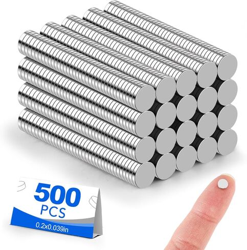 500 Pack Small Magnets, 5x1mm Refrigerator Magnets Rare Earth Magnets Neodymium Magnets for Crafts, Whiteboard, Kitchen Cabinet in Kuwait