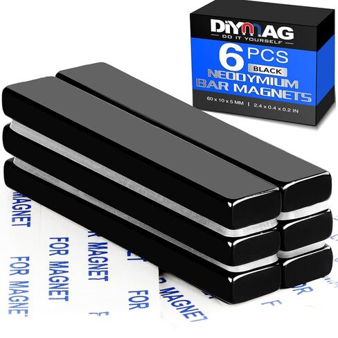 DIYMAG Neodymium Magnets, 30 Pack Strong Magnetic Bar with Double-Sided Adhensive Backing Heave Duty Rare Earth Magnet for Fridge, Classroom, Science and Craft - 2.36 x 0.39 x 0.2 in Silver in Saudi Arabia