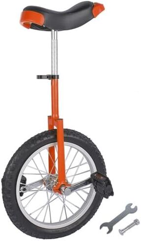 Height Adjustable Unicycle, 16 Inch Wheel Monocycle for Balance Exercise, Easy Assembly Singe Wheel Cycle for Circus Performance, Outdoor Fitness (Orange) in Saudi Arabia