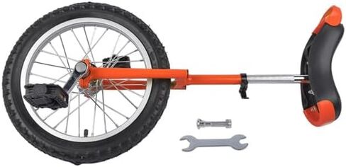 Height Adjustable Unicycle, 16 Inch Wheel Monocycle for Balance Exercise, Easy Assembly Singe Wheel Cycle for Circus Performance, Outdoor Fitness (Orange) in Saudi Arabia