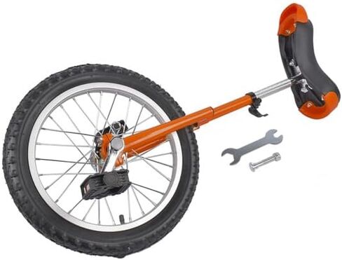 Height Adjustable Unicycle, 16 Inch Wheel Monocycle for Balance Exercise, Easy Assembly Singe Wheel Cycle for Circus Performance, Outdoor Fitness (Orange) in Saudi Arabia