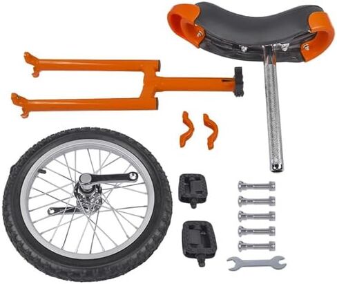Height Adjustable Unicycle, 16 Inch Wheel Monocycle for Balance Exercise, Easy Assembly Singe Wheel Cycle for Circus Performance, Outdoor Fitness (Orange) in Saudi Arabia