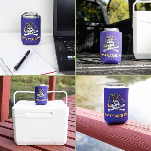 صبار الصحراء جامعة شرق كارولينا يمكن عازل القراصنة ECU المشروبات برودة 1 حزمة رغوة 12oz يمكن حامل واحد من جانب (تصميم أ) in Saudi Arabia