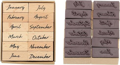 طوابع Patikil Date Stamps ختم المطاط الخشبي ، ختم أسبوع خمر مجموعة ختم خشبي الصبغ لصنع البطاقات مصنوعة DIY Stragbooking Style 1 ، Brown in Kuwait