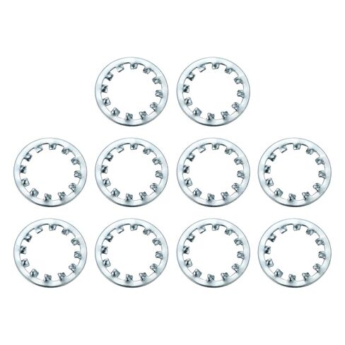 uxcell 10Pcs 3/4 Internal Tooth Lock Washer, Zinc-Plated Carbon Steel Multi-Tooth Star Washer Locking Fastener, Silver Tone in Saudi Arabia