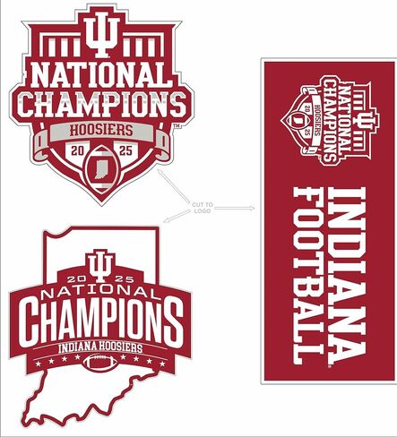 IU, Indiana 2025 National Championship, Vinyl Decal Hoosiers Football, National Championship Logo, State in Saudi Arabia