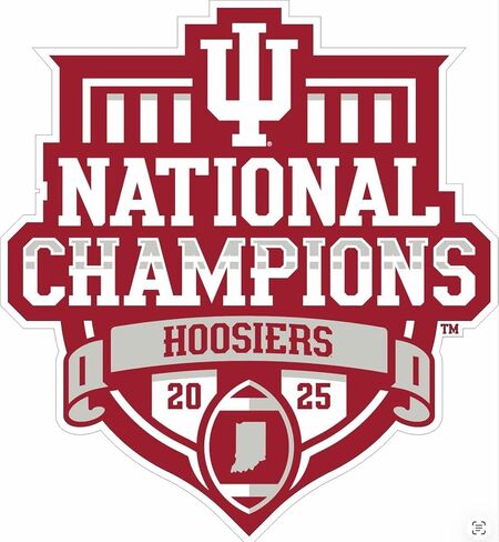IU, Indiana 2025 National Championship, Vinyl Decal Hoosiers Football, National Championship Logo, State in Saudi Arabia