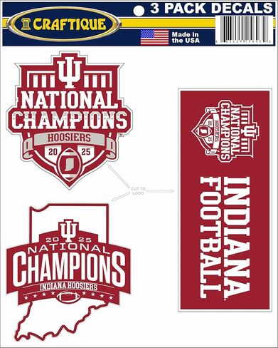 IU, Indiana 2025 National Championship, Vinyl Decal Hoosiers Football, National Championship Logo, State in Saudi Arabia