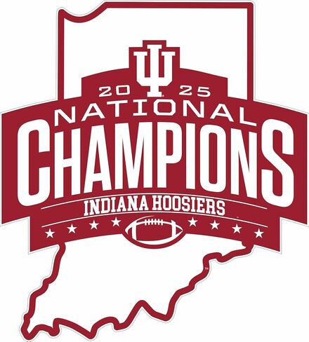 IU, Indiana 2025 National Championship, Vinyl Decal Hoosiers Football, National Championship Logo, State in Saudi Arabia