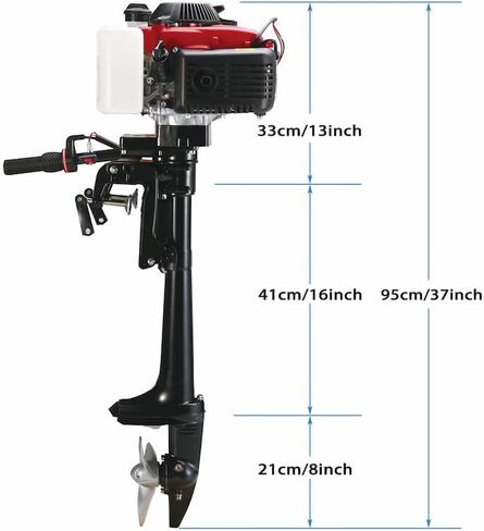 4 السكتة الدماغية محرك خارجي صغير 4 حصان محرك القارب الخارجي للنفخ، قوارب الكاياك، زورق، قارب، قارب جون قارب صغير، مع رمح قصير in Kuwait