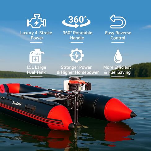 4 السكتة الدماغية محرك خارجي صغير 4 حصان محرك القارب الخارجي للنفخ، قوارب الكاياك، زورق، قارب، قارب جون قارب صغير، مع رمح قصير in Kuwait