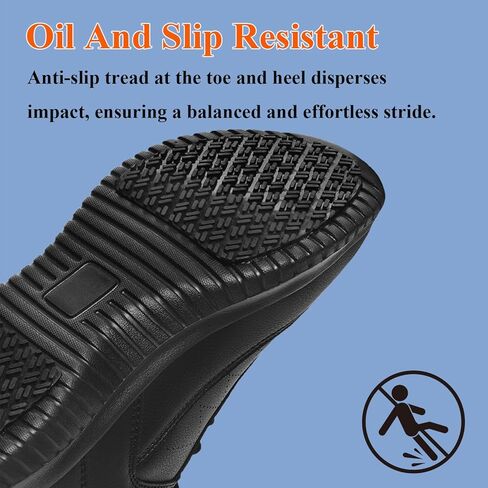 Non Slip Work Shoes for Mens Slip Resistant Sneakers Breathable Chef Shoe Comfortable Food Service Restaurant Shoes in Saudi Arabia