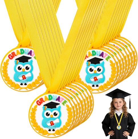 JULMELON Kindergarten Graduation Medal for Kids, 24 Pcs Silicone Preschool Graduation Awards Medal with Neck Ribbon for Student Graduate Gifts Party Favors (2 Inch) in Saudi Arabia