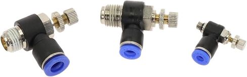 1pcs SL" Pneumatic Speed Flow Controller L type 4-12mm OD Hose Tube 1/8" 1/4" 3/8" 1/2" British Standard Pipe Thread Male Airflow Limit(8mm OD Hose,1/4") in Saudi Arabia