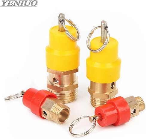 1pcs 1/8" 1/4'' 3/8" 1/2" British Standard Pipe 8kg Air Compressor Safety Relief Valve Pressure Release Regulator(1/2") in Saudi Arabia