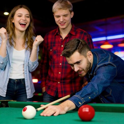 2-1/8" Regulation Bumper Pool Balls Set, Durable Polyester Resin Billiard Ball Set of 10 for Bumper Pool Table – Red/White Balls with Spotted Markers, Precision Balanced Replacement Ball in Kuwait