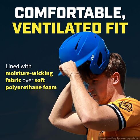 3N2 Pro Clutch Baseball Helmet - Ventilated High-Impact Shell, Moisture-Wicking Padding - Matte (Black, Red, Navy, Blue or White) - Youth in Saudi Arabia