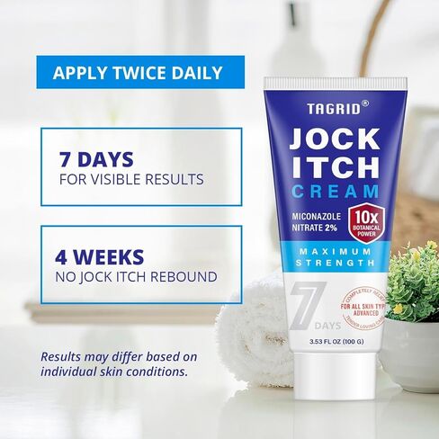 Antifungal Jock Itch Cream: Jock Itch Treatment for Men and Women - Extra Strength Antifungal Cream for Skin - Relief for Itchy Skin - Premium Anti-Fungal Relief - Relieves Itching Burning - 3.53 OZ in Kuwait