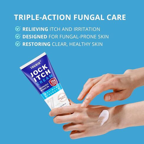 Antifungal Jock Itch Cream: Jock Itch Treatment for Men and Women - Extra Strength Antifungal Cream for Skin - Relief for Itchy Skin - Premium Anti-Fungal Relief - Relieves Itching Burning - 3.53 OZ in Kuwait