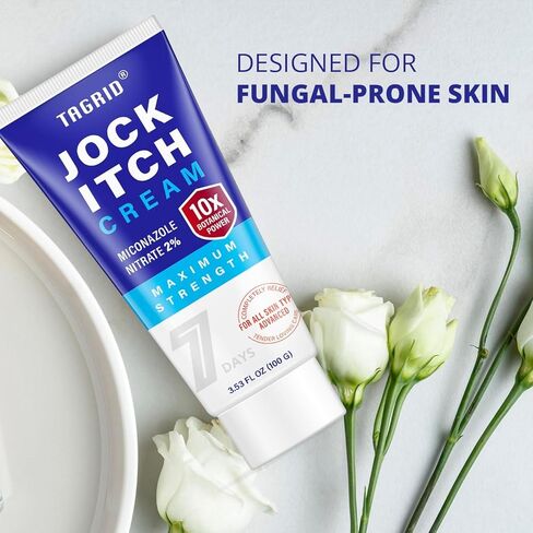 Antifungal Jock Itch Cream: Jock Itch Treatment for Men and Women - Extra Strength Antifungal Cream for Skin - Relief for Itchy Skin - Premium Anti-Fungal Relief - Relieves Itching Burning - 3.53 OZ in Kuwait